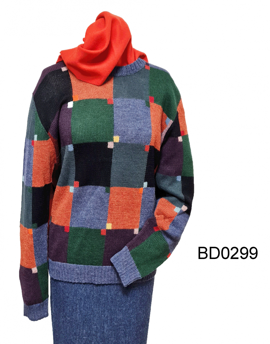 Alpaca Crew-Neck Sweater for Men or Women Squares
